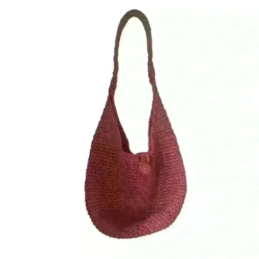 Raffia bag with‎ Premium Leather  Handle by Tara Grinna NWOT
